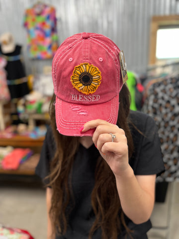 SUNFLOWER BLESSED CAP-CORAL
