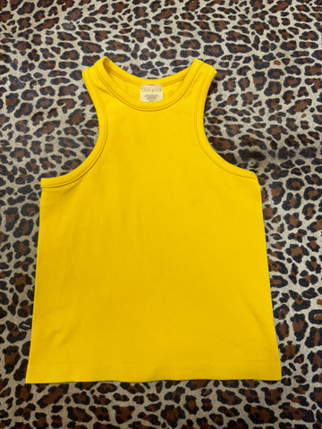 RIBBED CROPPED TANK-YELLOW