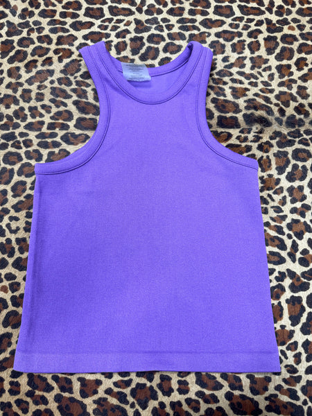 RIBBED CROPPED TANK-PURPLE